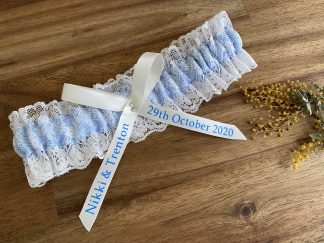 blue wedding garter made in South Australia